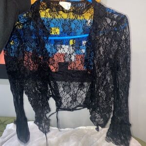 Black flower cardigan